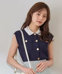 取り外し　襟付きニットのサムネイル