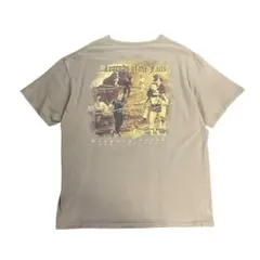 プリントTシャツ　グラフィック　ブラウン系　XL DELTA 古着　8S3