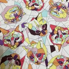 ツグ様専用です。オックスポップアートキャット✨ネコ柄✨100cm✨生地ハギレ