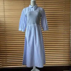 ストライプ柄シャツドッキングワンピースのサムネイル