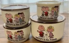 SNOOPY 保存容器 陶器 キッチンキャニスター 4点セット レトロのサムネイル
