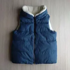 美品　BAYFLOW　リバーシブル　ボア　ダウンベスト　デニム×ホワイト