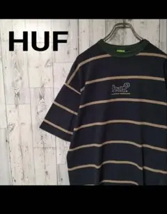 最終値下【人気Lサイズ】ハフ♤センター刺繍ロゴ ボーダー Tシャツ 即完売のサムネイル