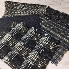 リントンツイード生地　サンプルセット　ブラック系①