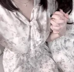 mily bilet ミウィビレット　シフォン楊柳ムラ柄ワンピース
