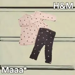 H&M　ハート　総柄　トップス　レギンス　セットアップ