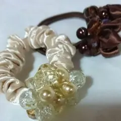 新品＊ヘアゴム二点まとめ売り＊ヘアーアクセサリーまとめ売り＊ハンドメイド