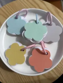 カラフル花形ネームタグセット