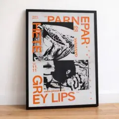 A3サイズ　アート　ポスター　オレンジ　北欧　モダン　ヴィンテージ