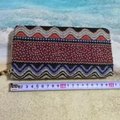 布製 長財布 エスニック模様