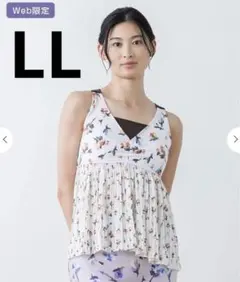 SUKALA】ローズプリントプリーツタンクトップ　LL