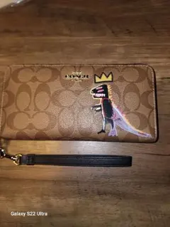 新品未使用 COACH コーチ バスキアコラボ 恐竜 長財布 シグネチャー