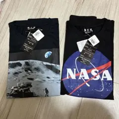 新品　NASAtシャツ　ナサ　メンズ　2枚セット　2枚まとめて売り　Lサイズ　黒