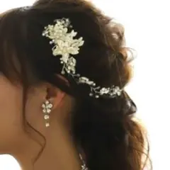 ウェディング ヘッドドレス 花モチーフ