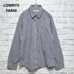 【ローリーズファーム 】ギンガムチェック シャツ L ネイビー 長袖 レディース