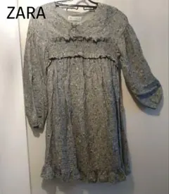 ZARA 花柄 長袖ワンピース 11-12歳