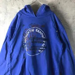 A3457古着　パーカー　ブルー　90s Y2K