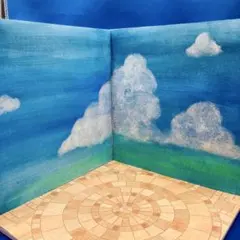 【夏の空】背景ボード　ディスプレイ　ミニチュア　ドールハウス　1/12 撮影背景