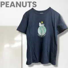 k2【ピーナッツ】カットソー/美品 Tシャツ スヌーピー 人気 ネイビー 半袖