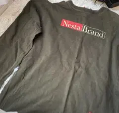 【NESTABRAND】長袖Tシャツ カーキ S ビンテージのサムネイル