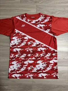 レッドカモフラージュバドミントンシャツ