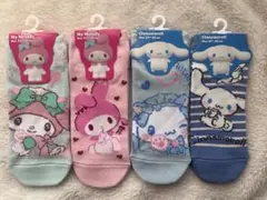 【新品】マイメロ シナモンロール スニーカー丈ソックス 23〜25cm 4足