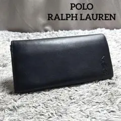 POLO RALPH LAUREN レザー 長財布 ブラック 型押しポニーロゴ