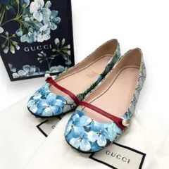 未使用■グッチ GGブルームス スプリーム バレリーナ パンプス 花柄 パールのサムネイル