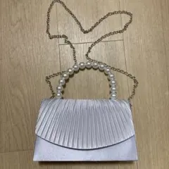 パーティバッグ　クラッチバッグ　シルバー　パール　結婚式