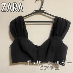 ZARA】リボン付きギャザートップス - メルカリ