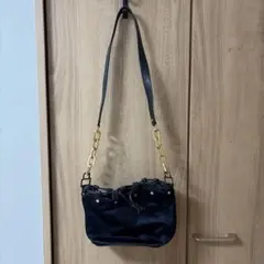 トリーバーチ　ショルダーバッグ　巾着型　ゴールドチェーン　ブラック