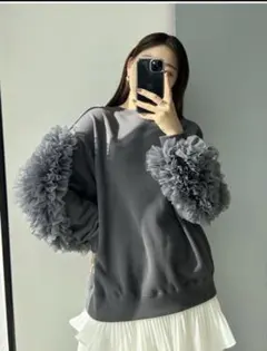 snidel フリルチュールデザインスウェットプルオーバー