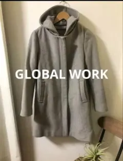 GLOBAL WORK ☺︎ ノーカラー　フード　コート　本日限定価格のサムネイル