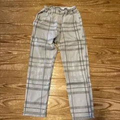 グレー チェック柄 長ズボン