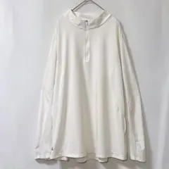 アディダス 無地 ハーフジップトップス 1X ホワイト ポリエステル スポーツ