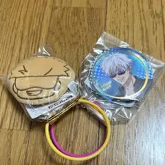 呪術廻戦 五条悟 たい焼き風マスコットぬいぐるみ& 缶バッジ 2個セット