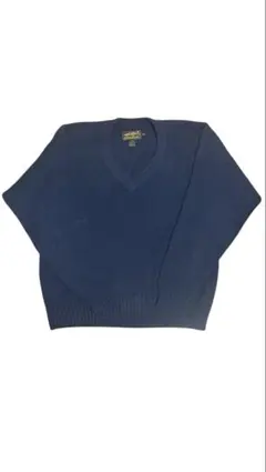 名作　80s エディバウアー 黒タグ コットンニット ネイビー M