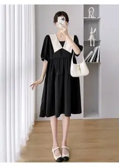 マタニティ外出妊婦服  黒