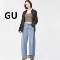 GU ローライズバギージーンズ　低身長向けのサムネイル