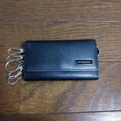 美品】バーバリー キーケース 5連 レザー 黒 ブラック ノバチェック