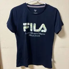 FILA 半袖Tシャツ ネイビーM ポリエステル100%