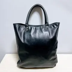 【訳あり】シップス　タスティング　一枚革 レザー　トートバッグ ネイビー　A4のサムネイル