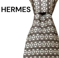 【美品】HERMES エルメス ネクタイ 総柄 コード フランス製