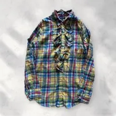 ✨美品✨ラルフローレン　黄色カラフル　ボウタイシャツ　 S相当　hn190