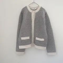 ユニクロ カーデ ニット ショートジャケット L ボーダー