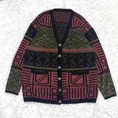 カーディガン　ヴィンテージ ニット　デザインニット　レトロ