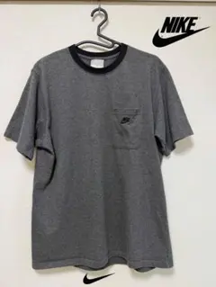 【人気】ナイキ ポケット付き 刺繍ロゴ グレー Tシャツ M