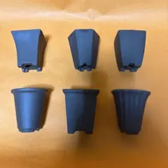 茶色陶器製植木鉢 白色の陶器製植木鉢 各3個　6鉢セット
