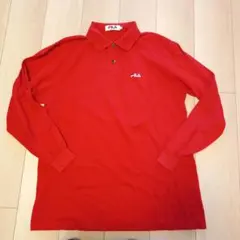 FILA GOLF メンズ 長袖 ゴルフシャツ レッド XL
