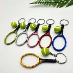 テニスラケット キーホルダー 6色セット